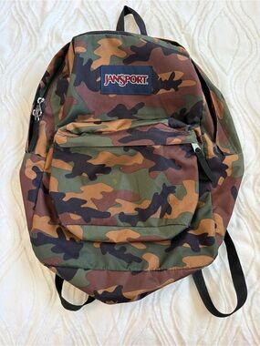 Jansport Woodland Camo Backpack in Green and Brown